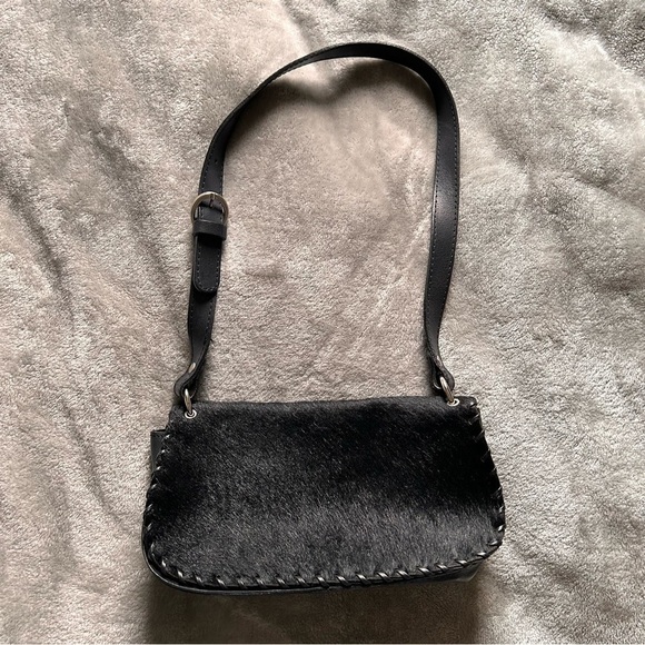 DADABO Made in Italy Leather Fur Shoulder Bag - Picture 1 of 13